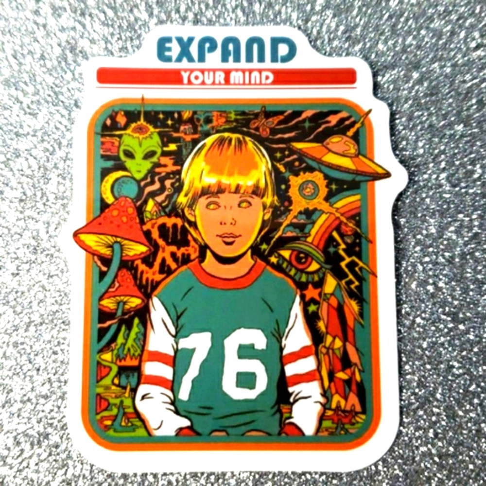 10/$10 RETRO Parody WATERPOOF Sticker expand mind